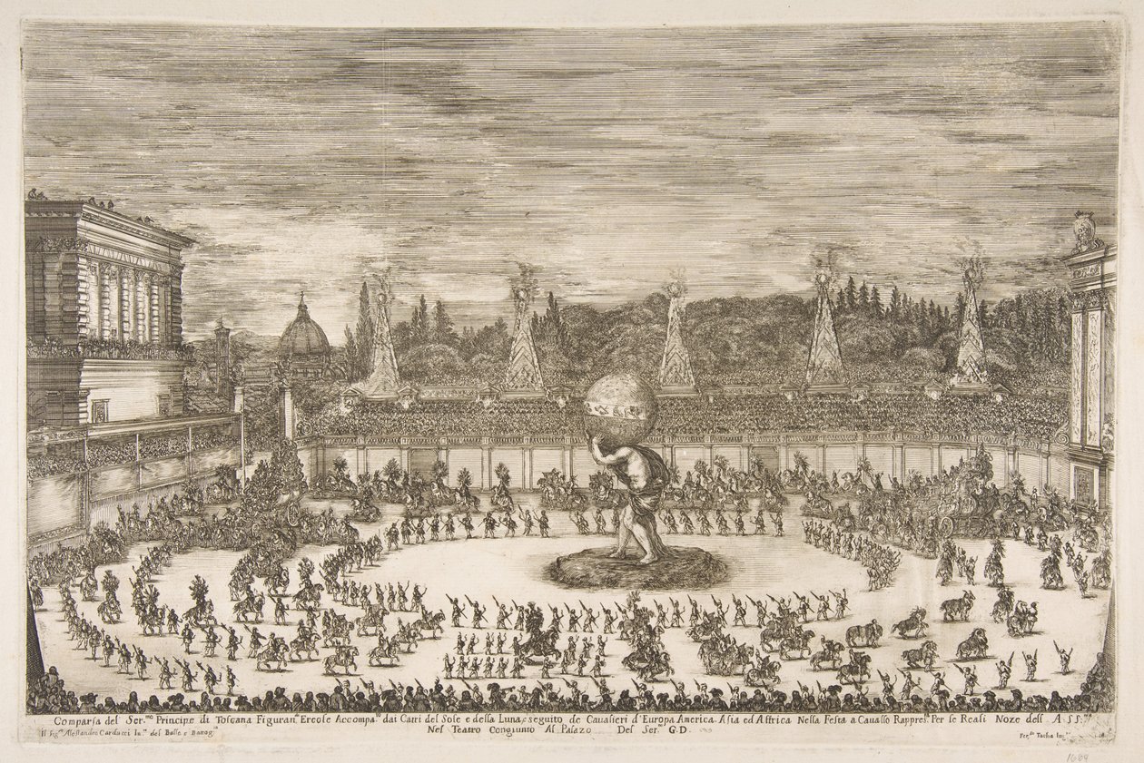 O mundo comemorativo: entrada de Cosimo III de Médici, 1661. de Stefano della Bella