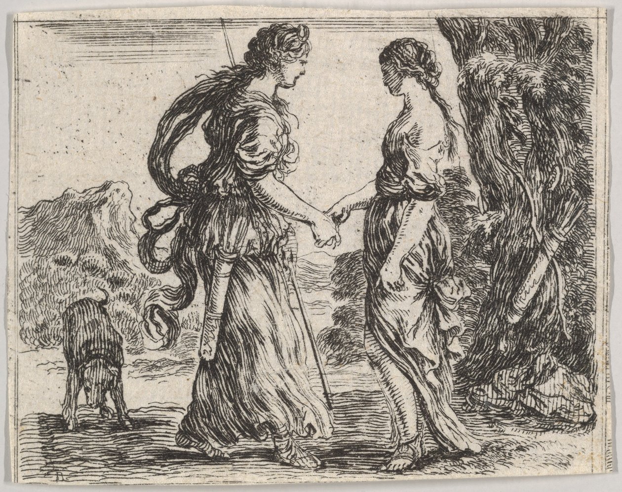 Júpiter e Calisto, de Game of Mythology Jeu de la Mythologie, 1644. de Stefano della Bella