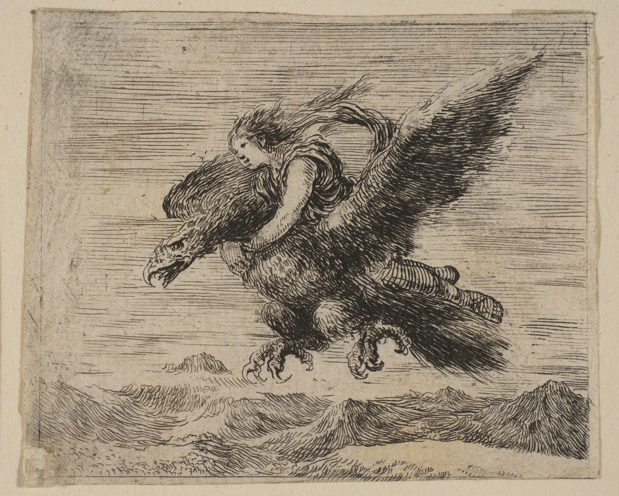 Júpiter e Ganímedes, de Game of Mythology Jeu de la Mythologie, 1644. de Stefano della Bella