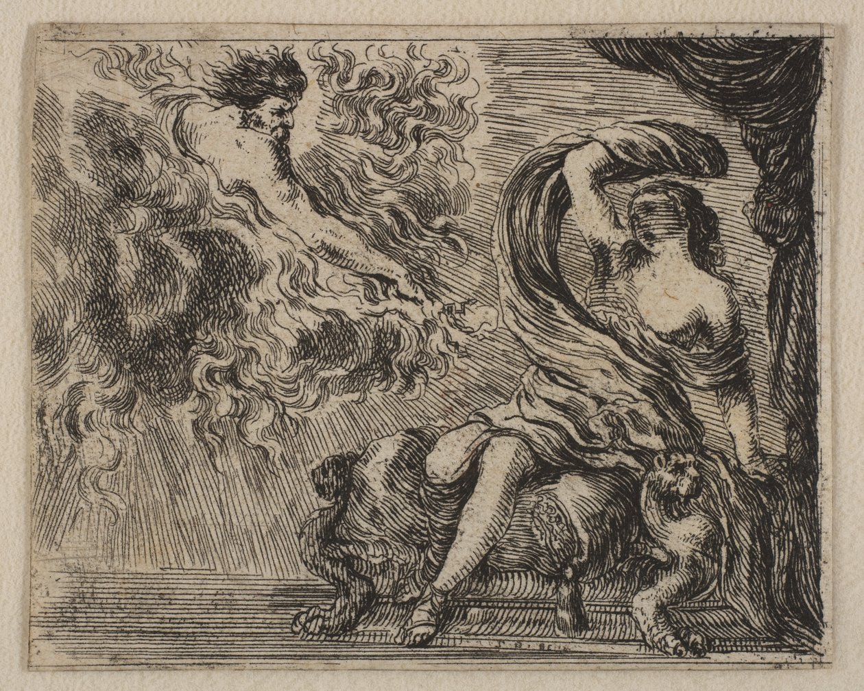 Júpiter e Semele, de Game of Mythology Jeu de la Mythologie, 1644. de Stefano della Bella