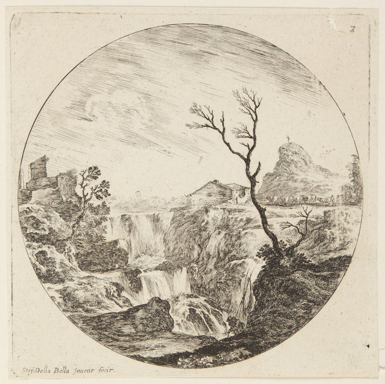 Paisagem (Paisagens e ruínas de Roma, 7) de Stefano della Bella