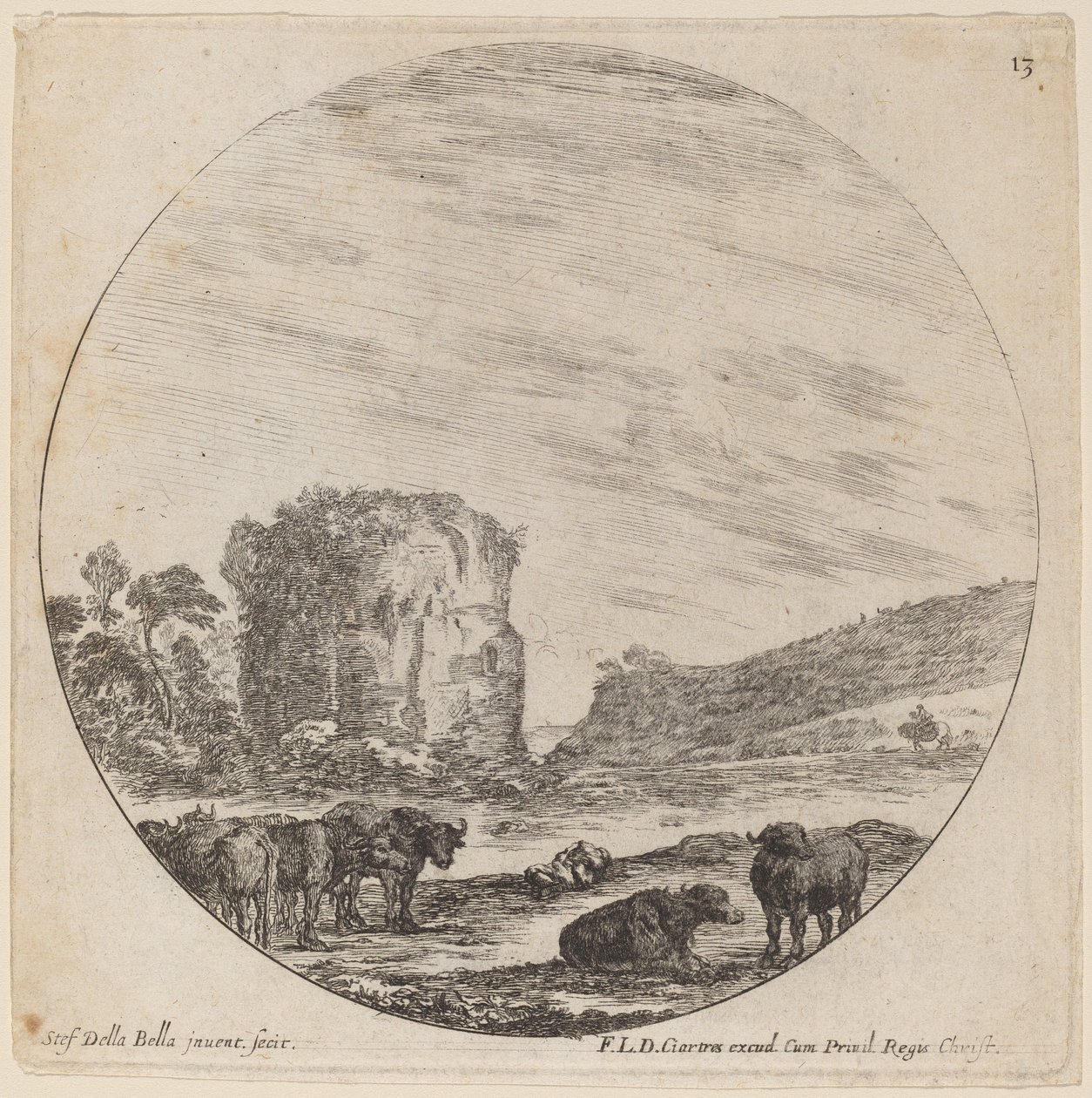 Paisagem com ruínas antigas de Stefano della Bella