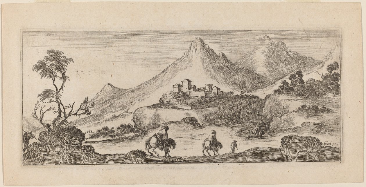 paisagem com castelo de Stefano della Bella