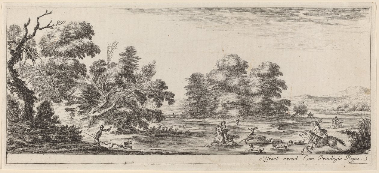 Paisagem com caça ao veado de Stefano della Bella