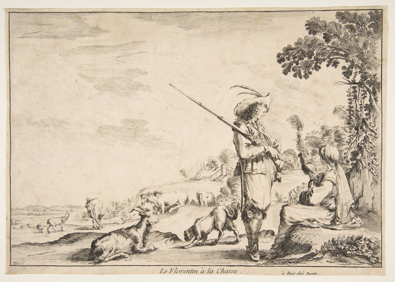 O florentino na caça, ca. 1654 de Stefano della Bella