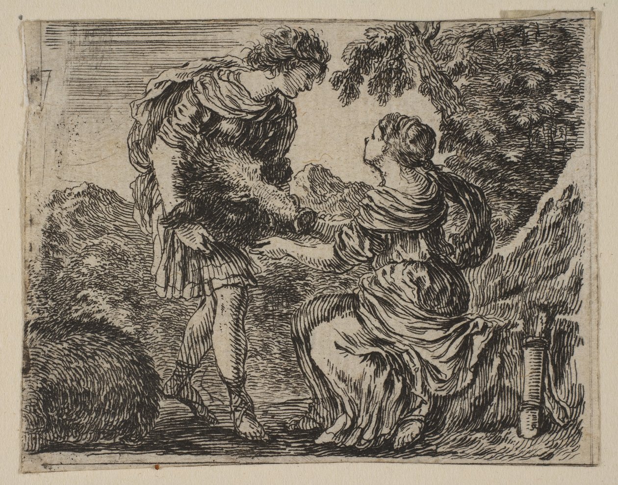 Meleager e Atalanta, de Game of Mythology Jeu de la Mythologie, 1644. de Stefano della Bella