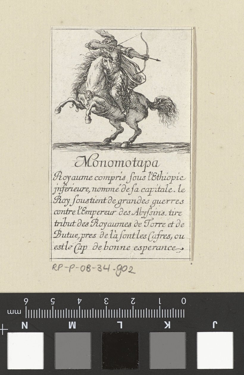 Carta de jogo &39;Monomotapa&39;, c.1620-64 (gravura) de Stefano della Bella