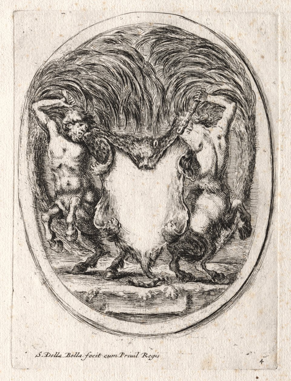 Novo modelo para uma cartela, 1647. de Stefano della Bella