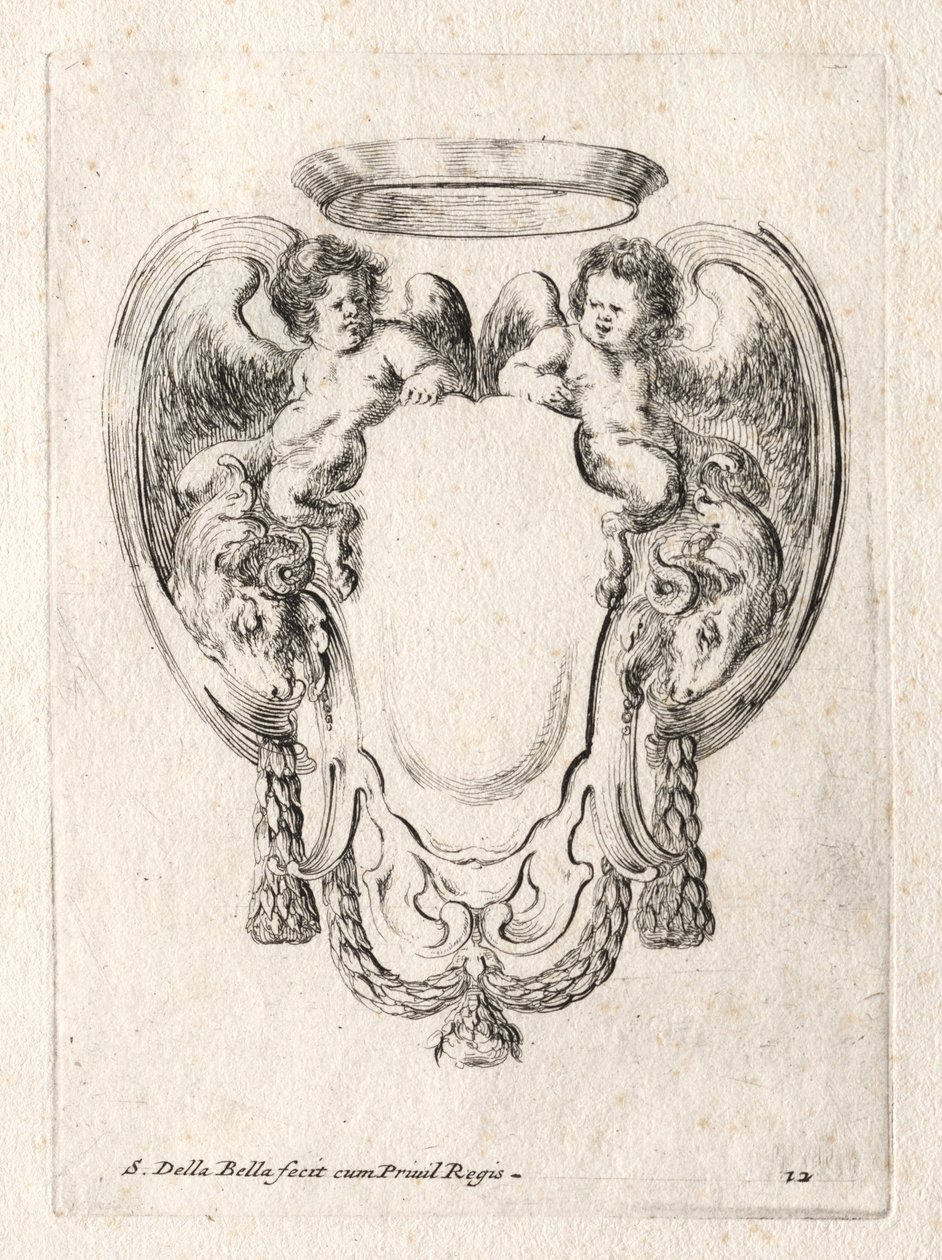 Novo modelo para uma cartela, 1647. de Stefano della Bella