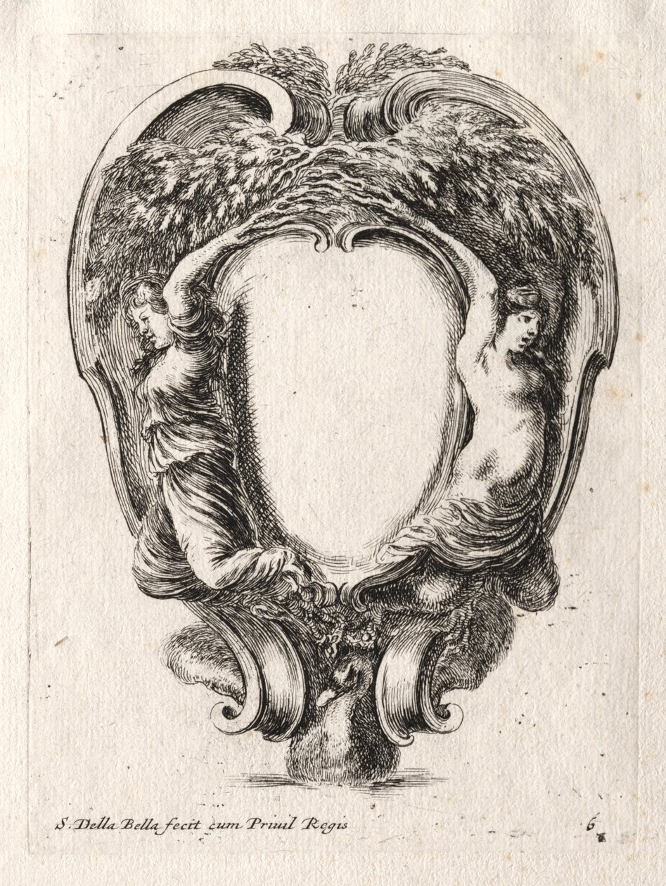 Novo modelo para uma cartela, 1647. de Stefano della Bella