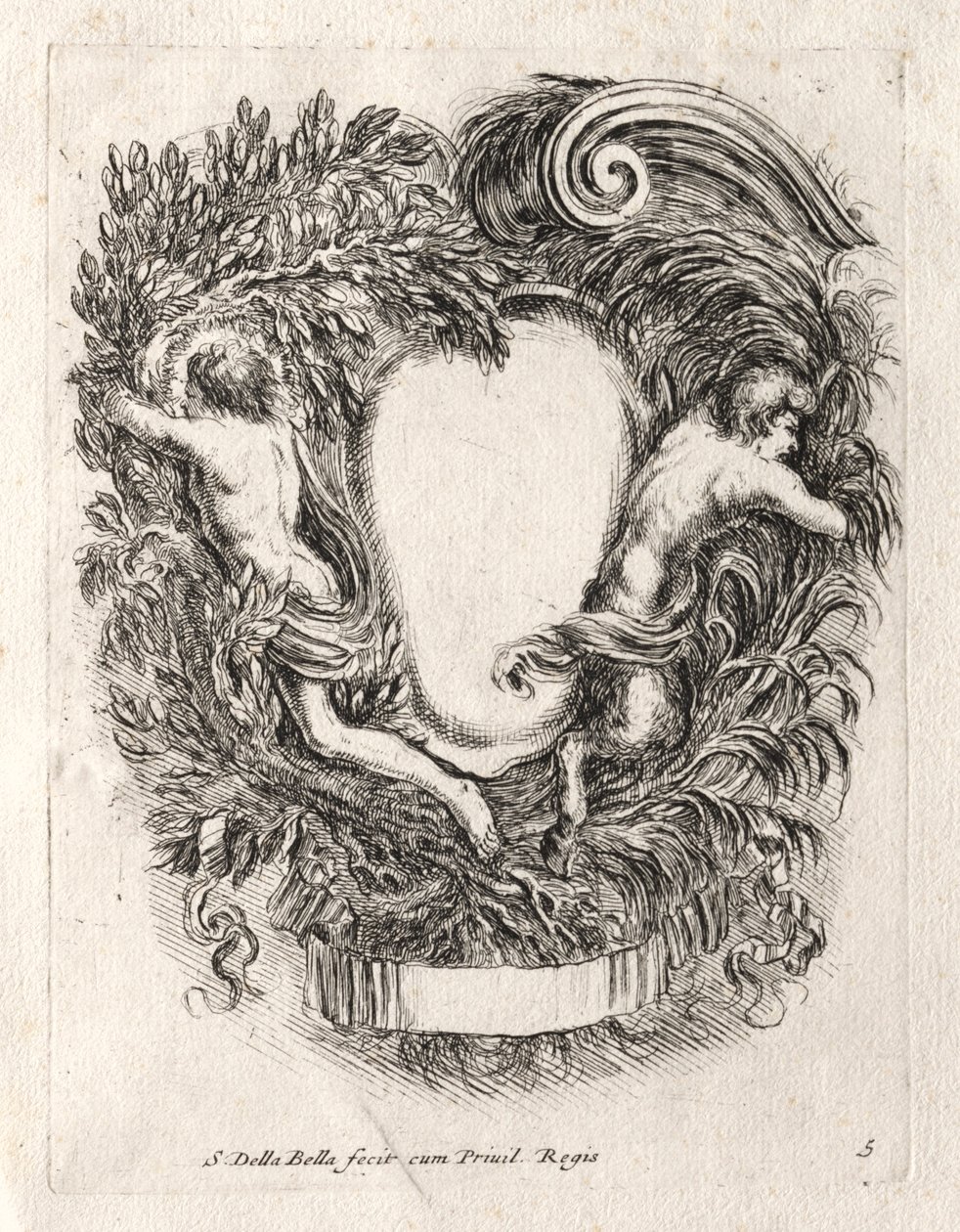 Novo modelo para uma cartela, 1647. de Stefano della Bella