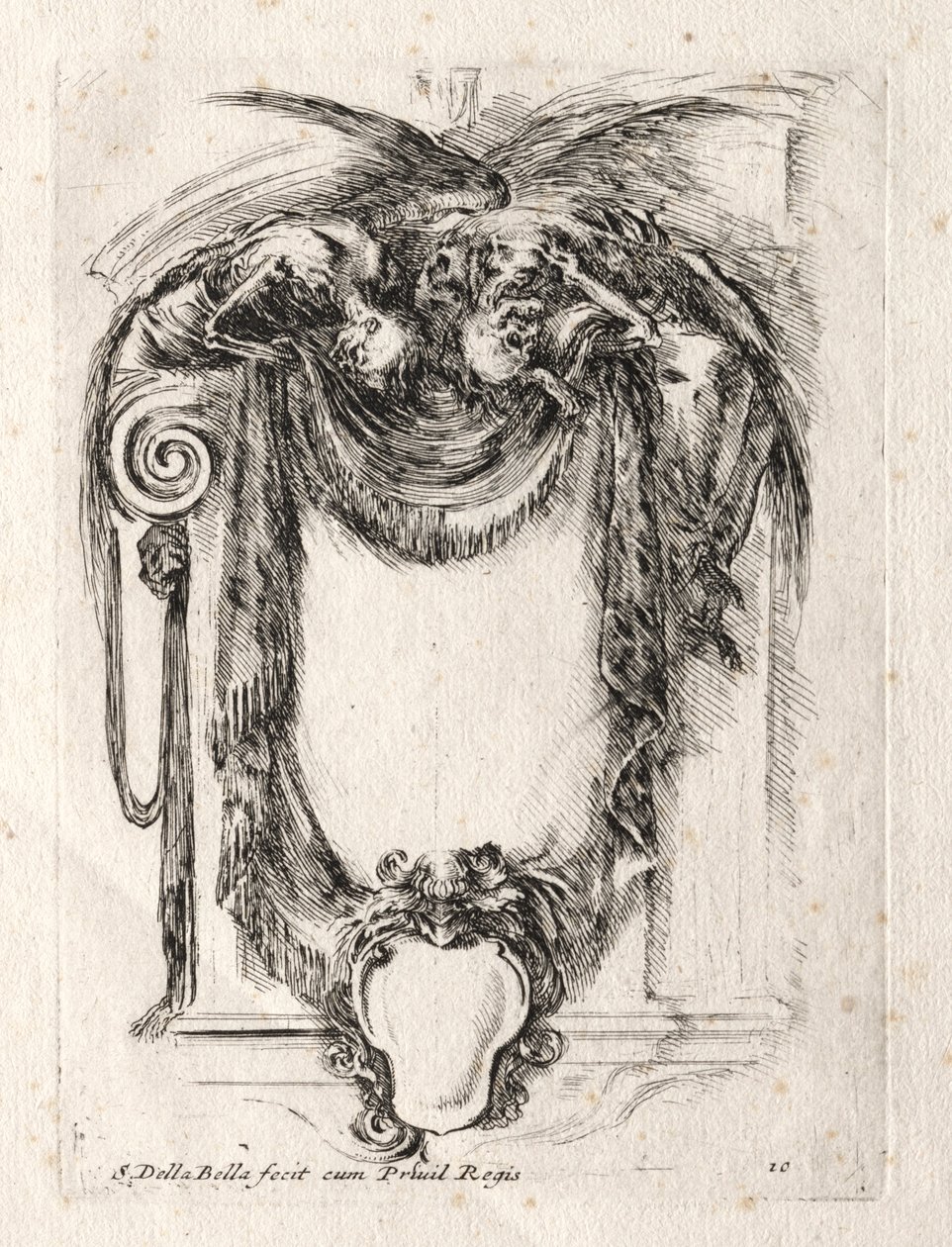 Novo modelo para uma cartela, 1647. de Stefano della Bella
