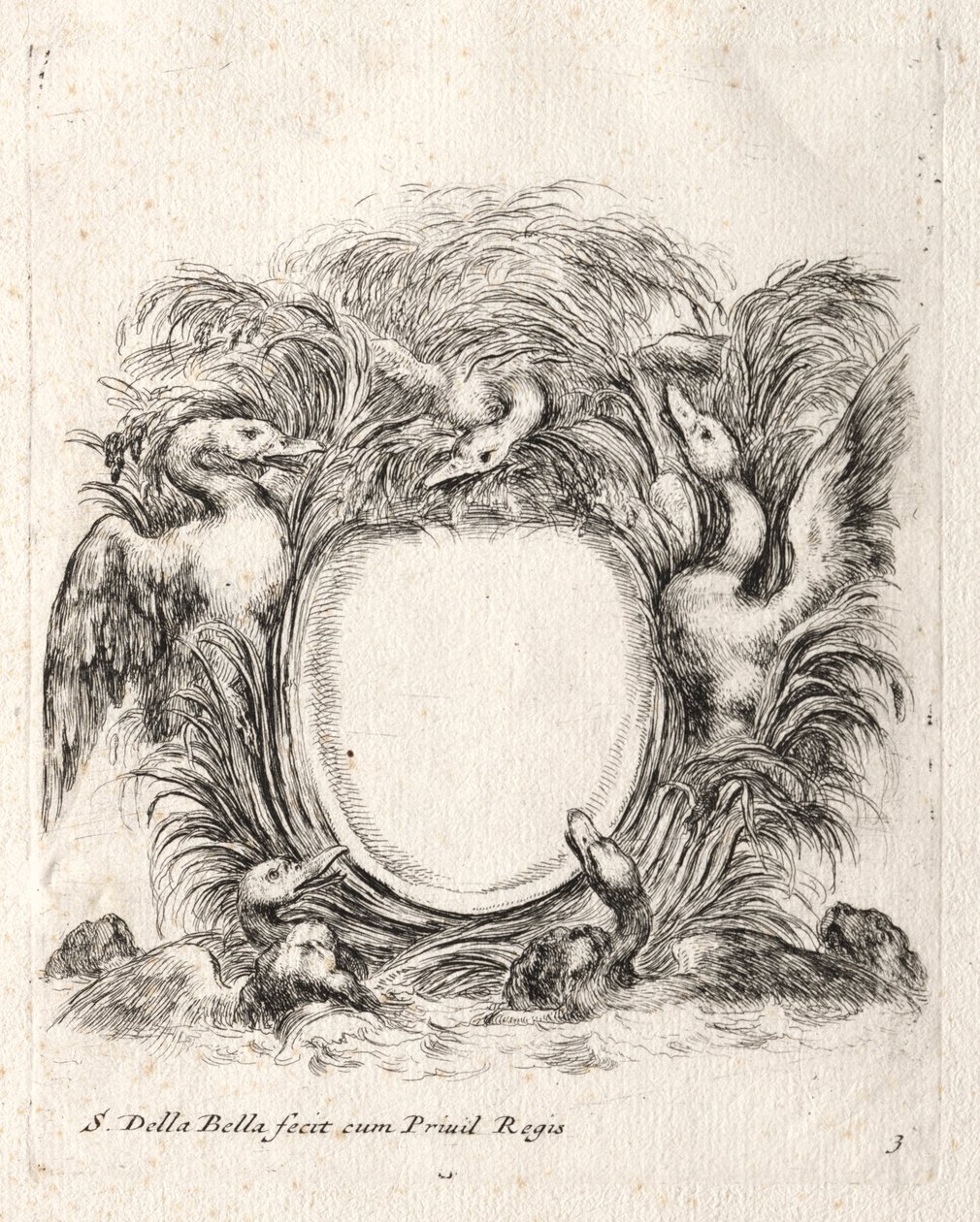 Novo modelo para uma cartela, 1647. de Stefano della Bella