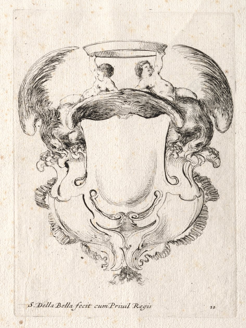 Novo modelo para uma cartela, 1647. de Stefano della Bella