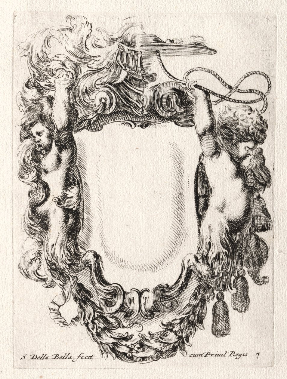 Novo modelo para uma cartela, 1647. de Stefano della Bella