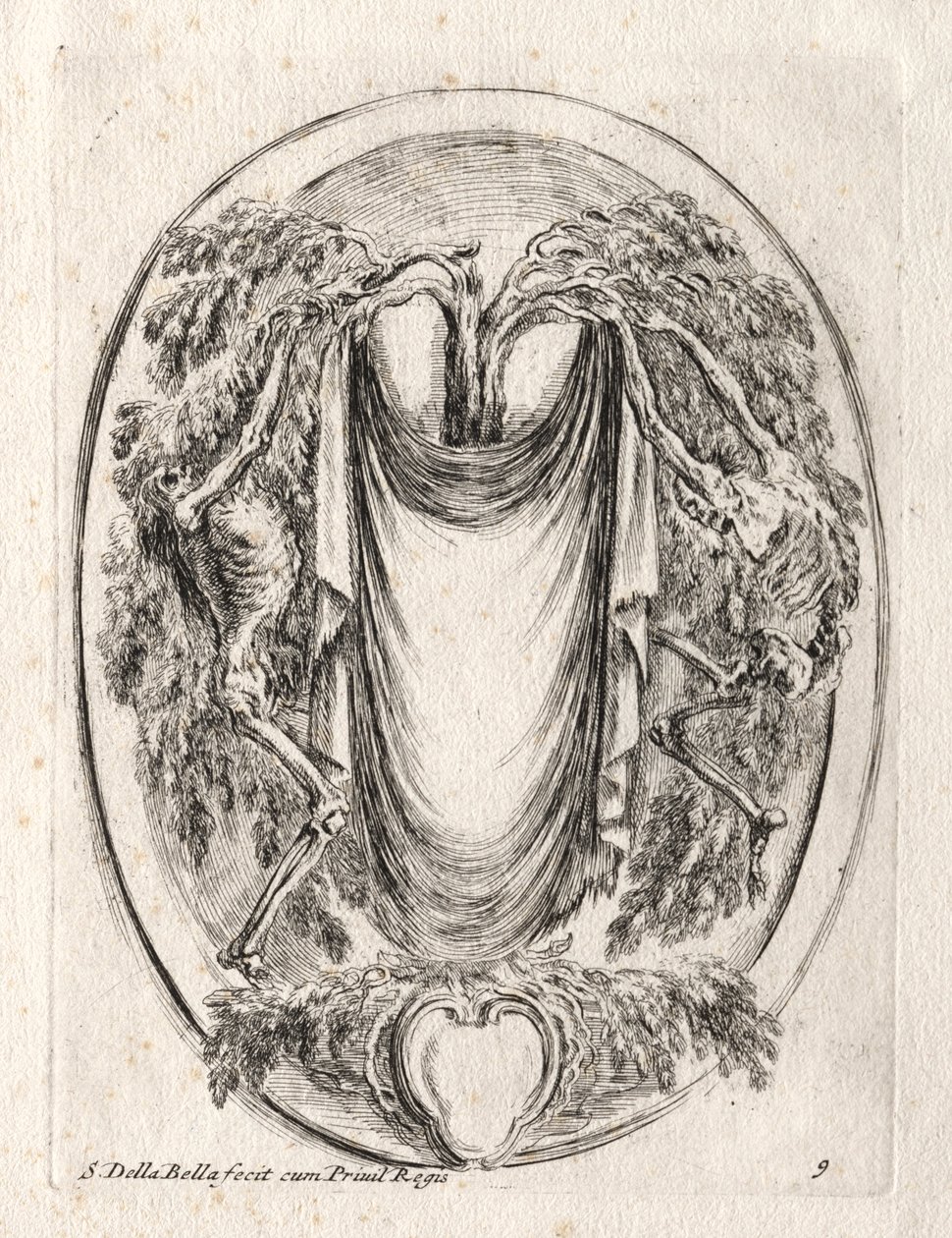 Novo modelo para uma cartela, 1647. de Stefano della Bella