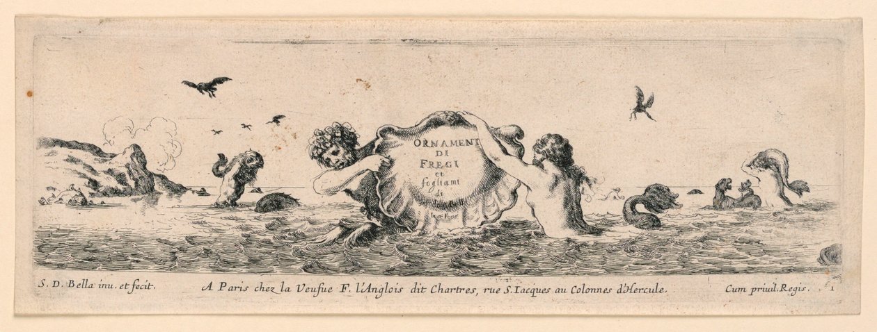 Ornamentos de frisos e folhagens de Stefano della Bella