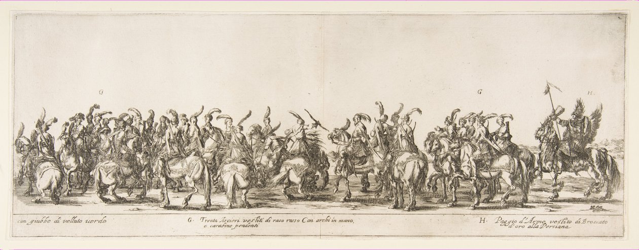 Parte da entrada da Legação polonesa G e H, 1633. de Stefano della Bella