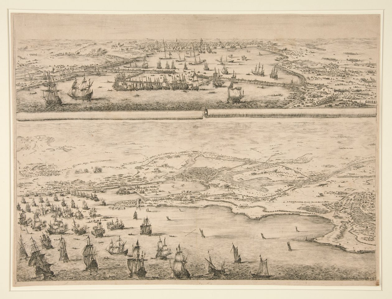 Plano do cerco de La Rochelle, em 1628 de Stefano della Bella