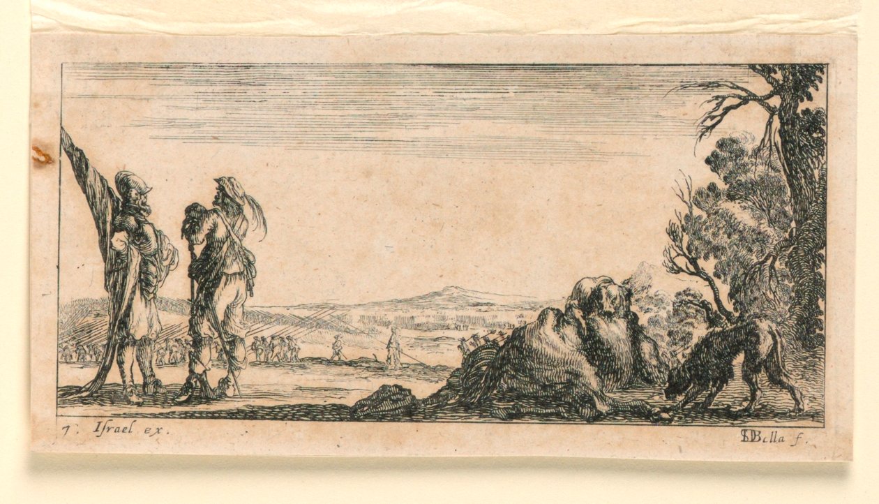 Placa 7, de "Designs for Some Troop Conduct, Cannons, and Attacks on Towns" de Stefano della Bella