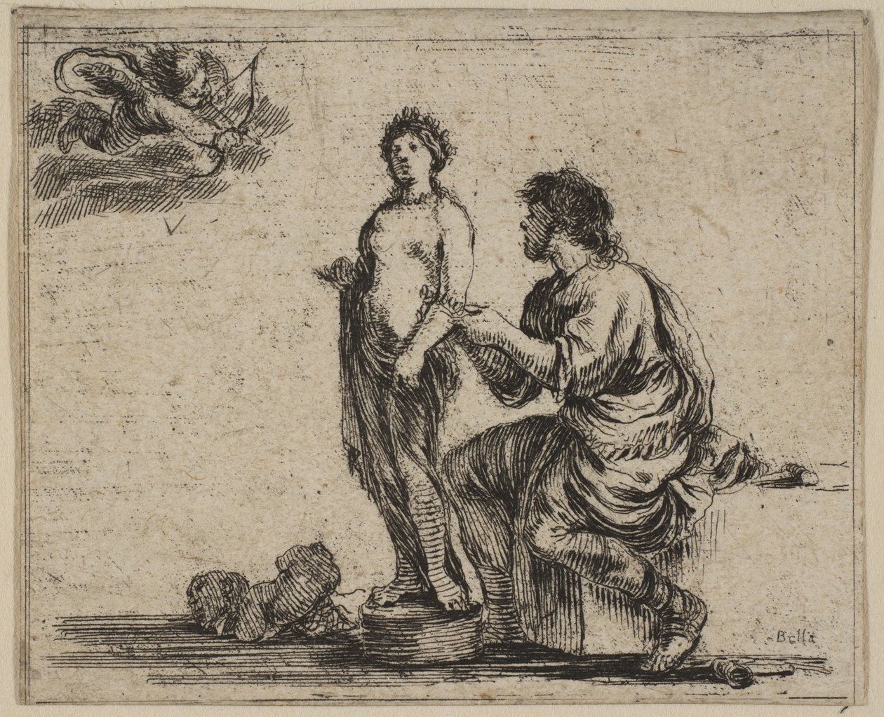Pygmalion, de Game of Mythology Jeu de la Mythologie, 1644. de Stefano della Bella