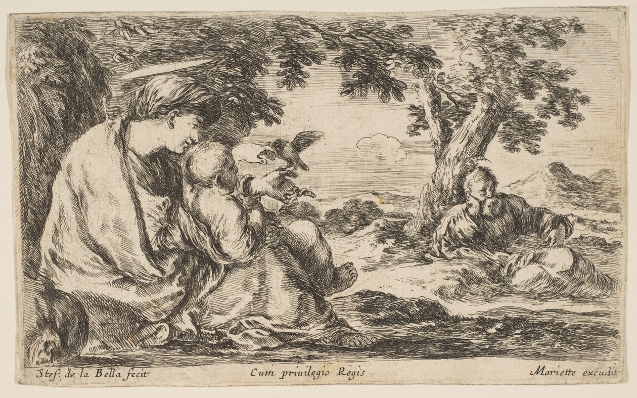 Descanse na Fuga para o Egito, c. 1641. de Stefano della Bella