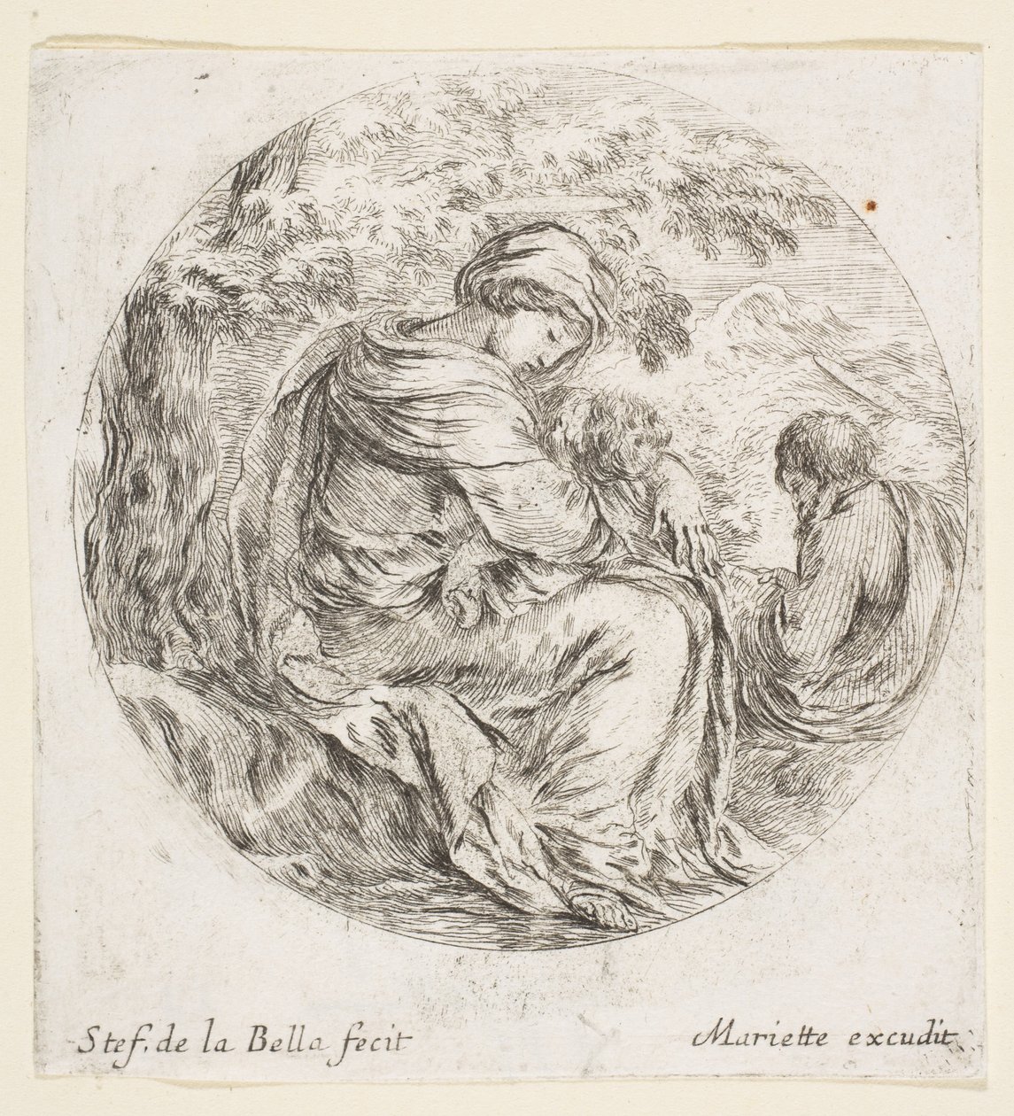 Descanse na fuga para o Egito, ca. 1641 de Stefano della Bella