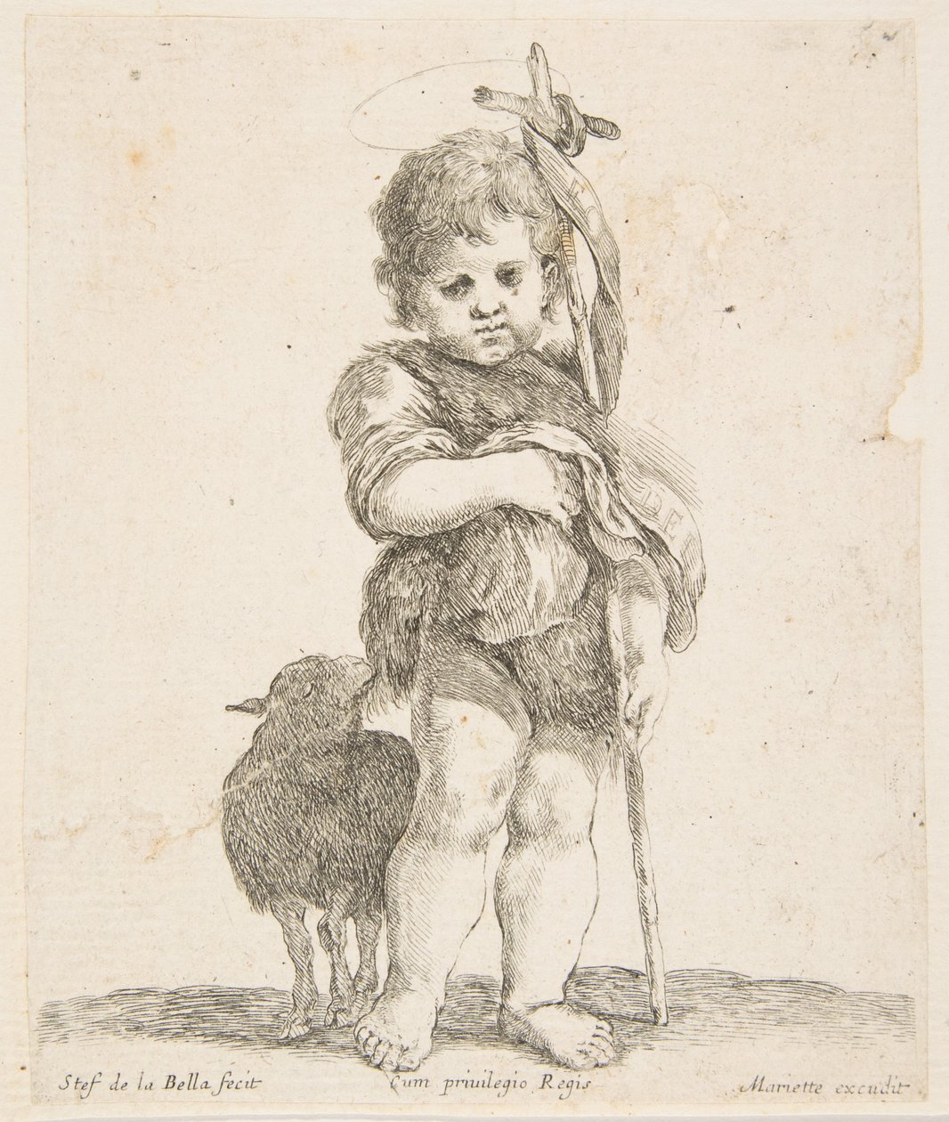 São João Batista segurando seu manto dobrado, ca. 1641 de Stefano della Bella