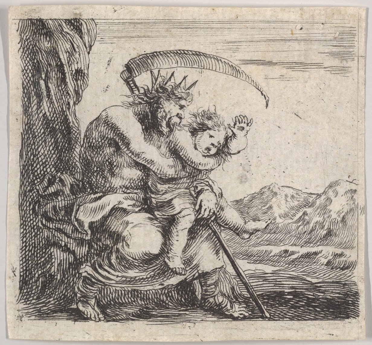Saturno, de Game of Mythology Jogo de Mitologia, 1644. de Stefano della Bella