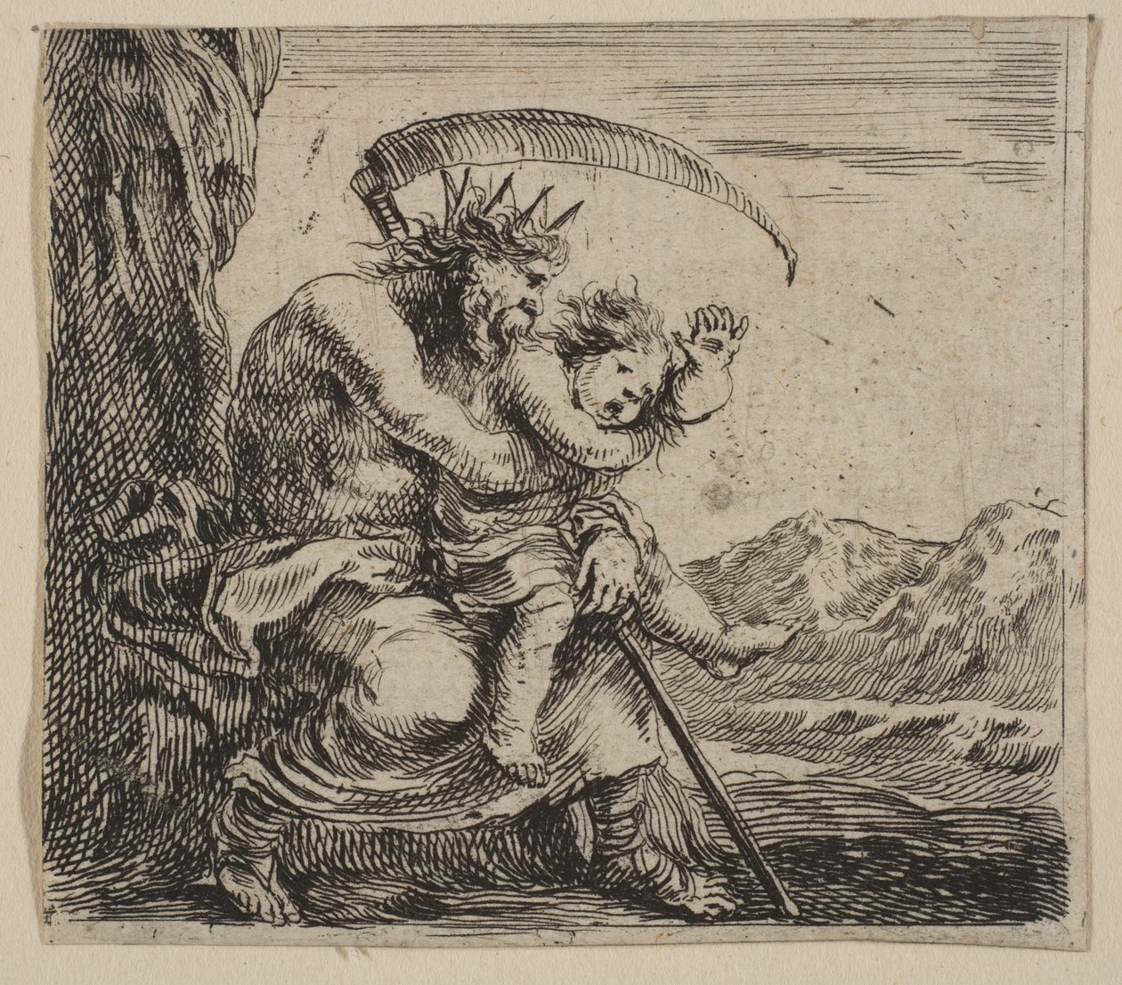 Saturno, de Game of Mythology Jogo de Mitologia, 1644. de Stefano della Bella