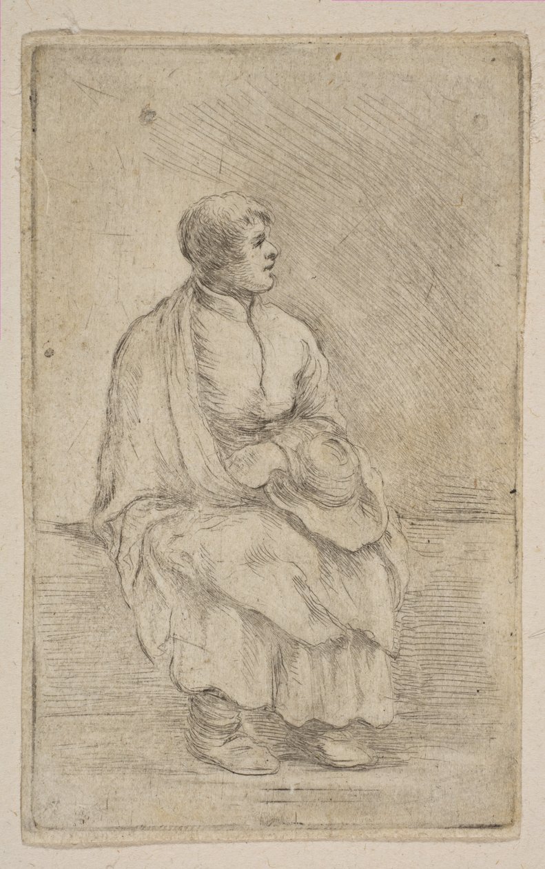 Eclesiástico sentado, ca. 1662. de Stefano della Bella