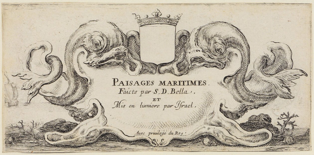 Paisagens marítimas (Paysages maritimes): página de rosto de Stefano della Bella