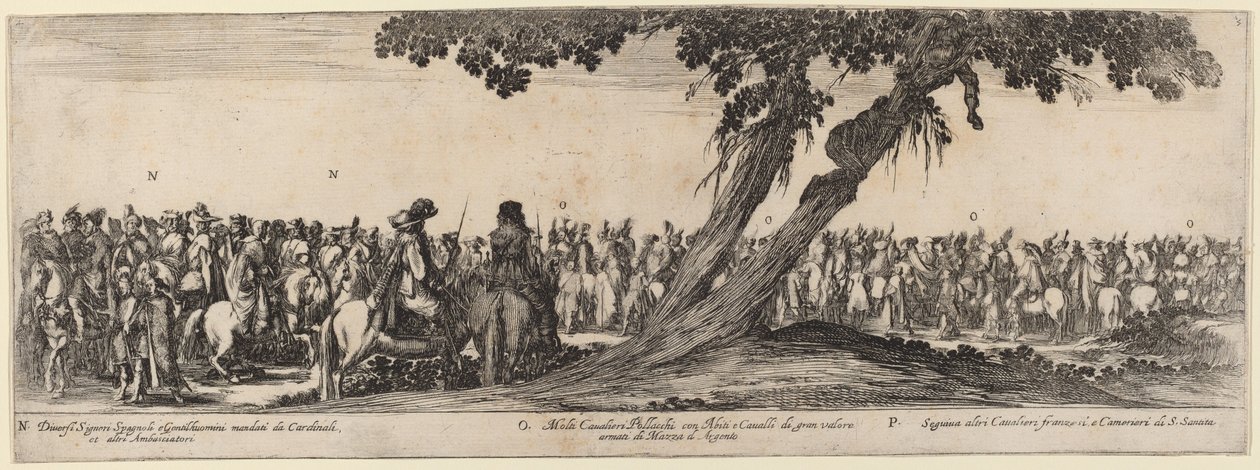 Cavalheiros espanhóis, cavaleiros poloneses e franceses de Stefano della Bella