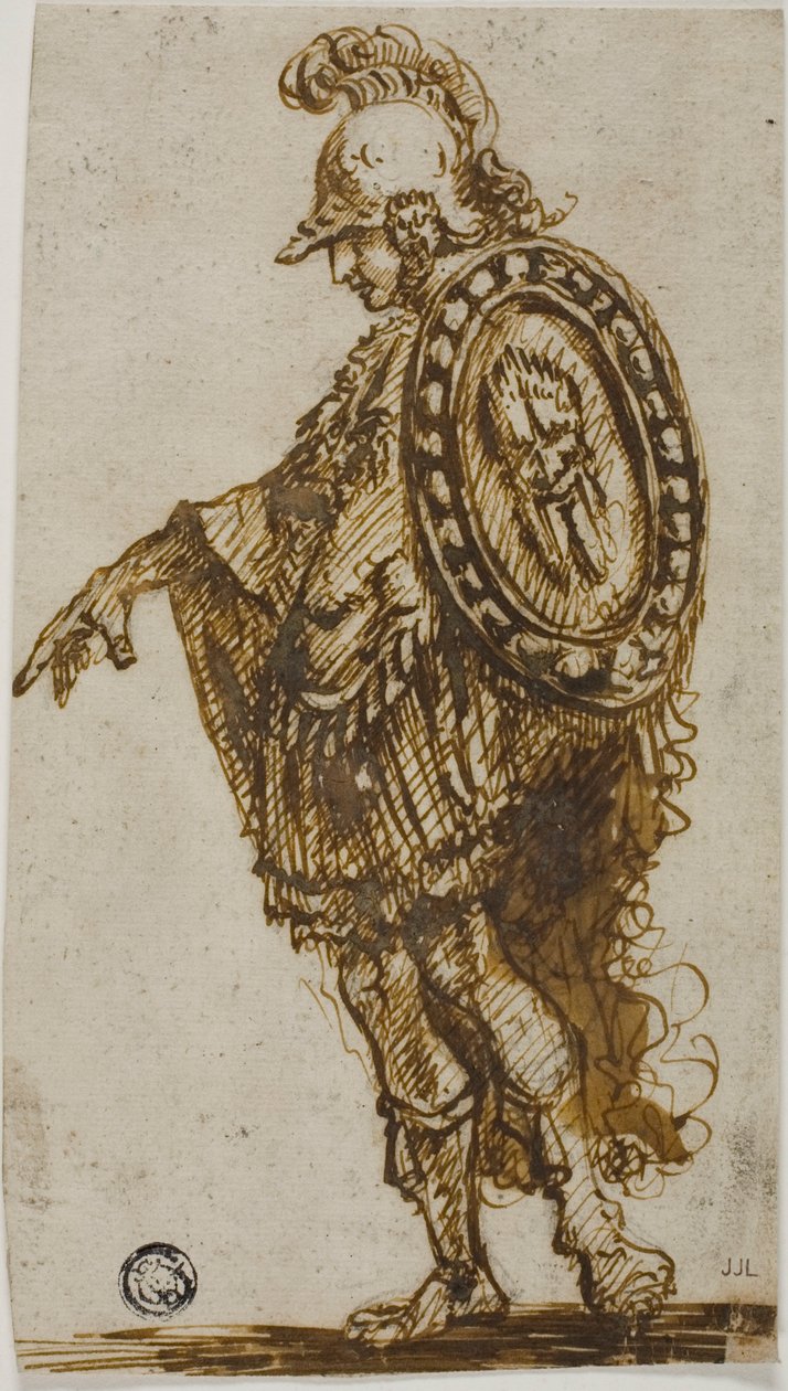 Guerreiro de pé com escudo de Stefano della Bella