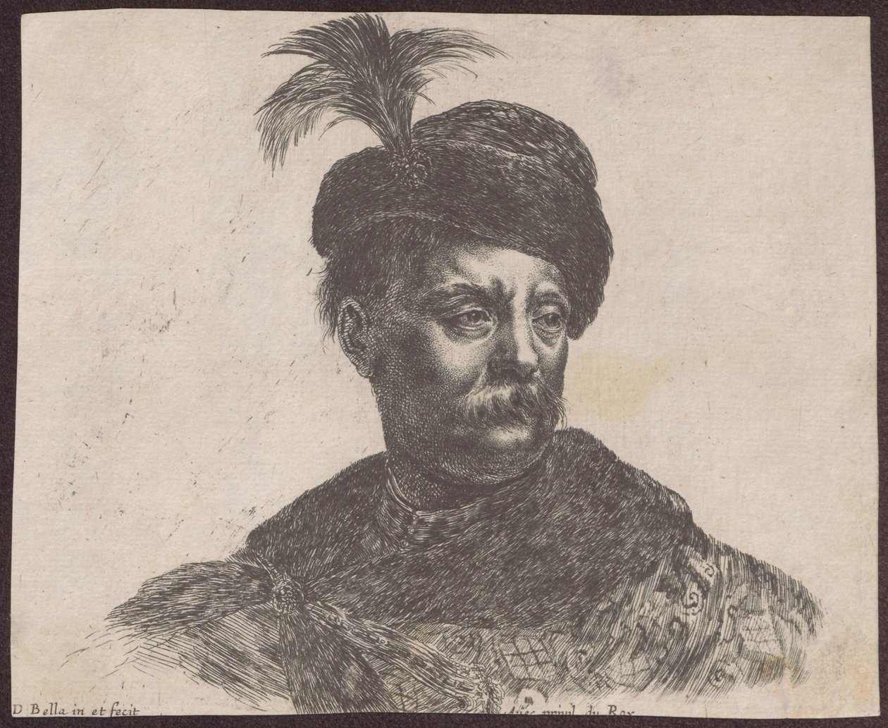 Estudo de um nobre polaco retratado num busto, da série «Principii del disegno» de Stefano della Bella