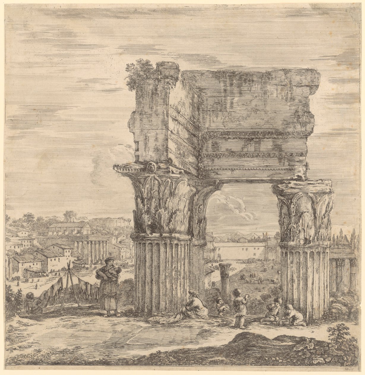 Templo da Concórdia e o Fórum Romano de Stefano della Bella