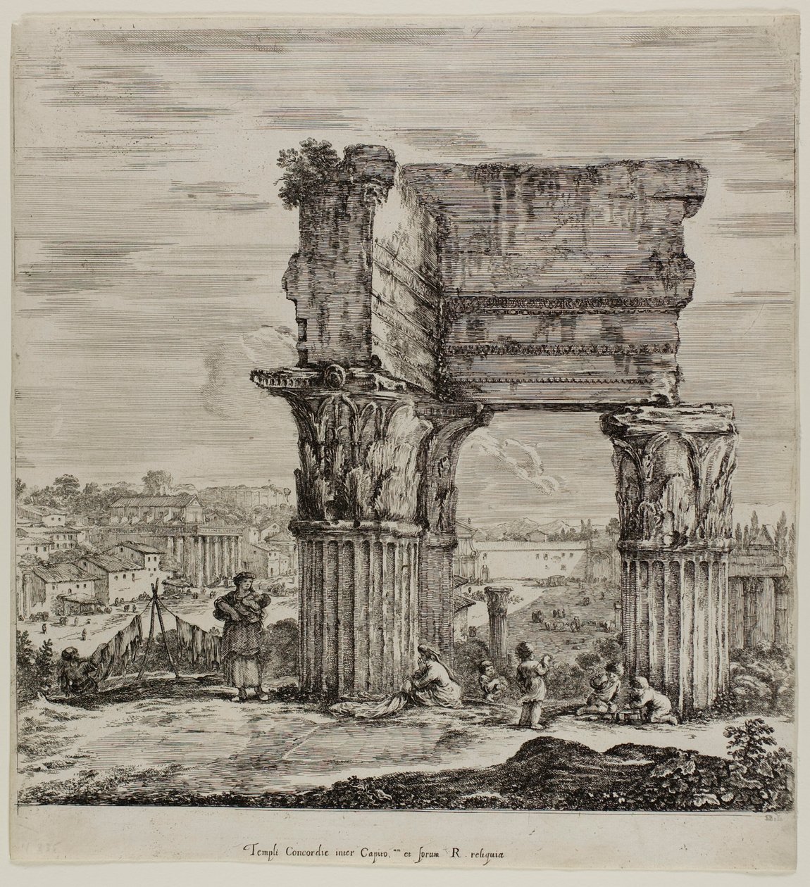 Templo da Concórdia e o Fórum Romano de Stefano della Bella