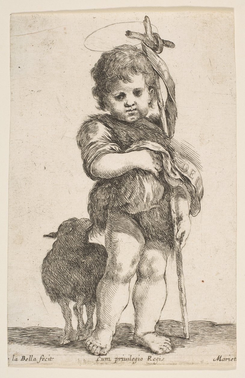 O infante São João Batista segurando seu manto, ca. 1649 de Stefano della Bella