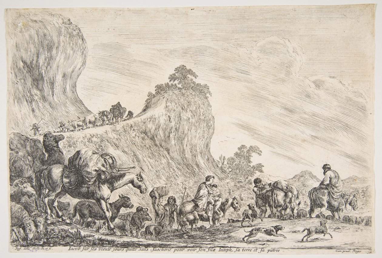 A Jornada de Jacó no Egito, ca. 1647 de Stefano della Bella