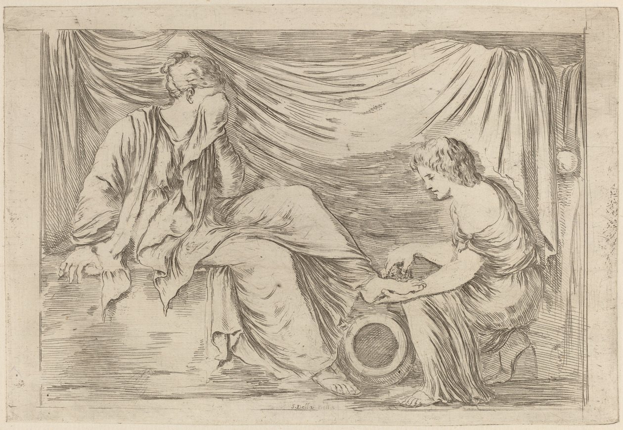 O toilette de uma noiva. de Stefano della Bella
