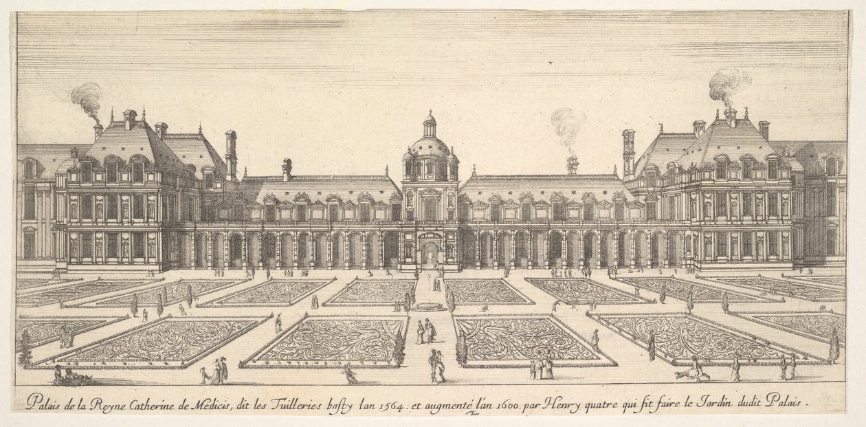 O palácio de Catherine de Medici, chamado Tuilleries, de Várias visões de observação ..., 1649-51. de Stefano della Bella