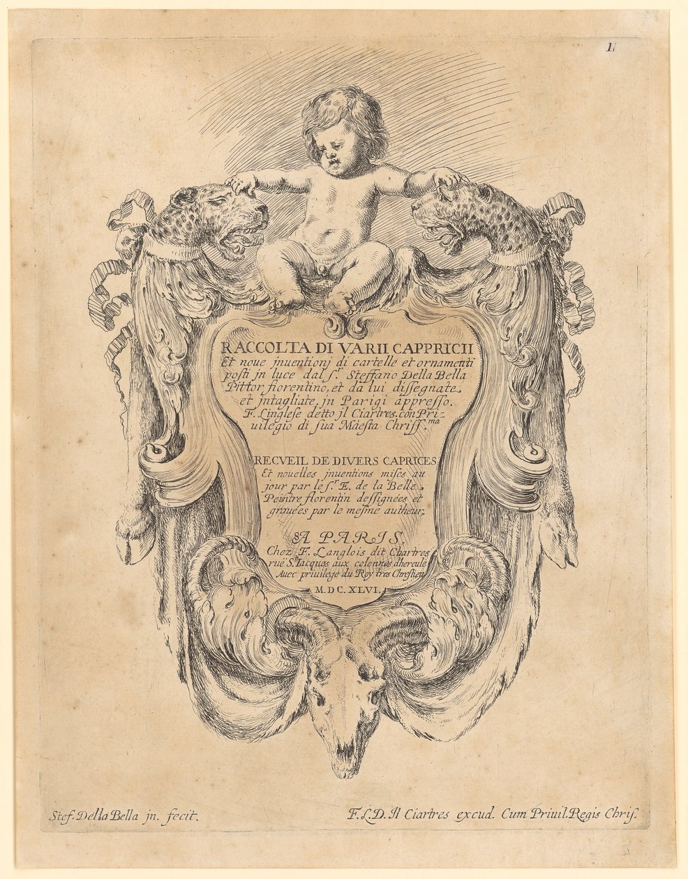 Página de rosto de Stefano della Bella