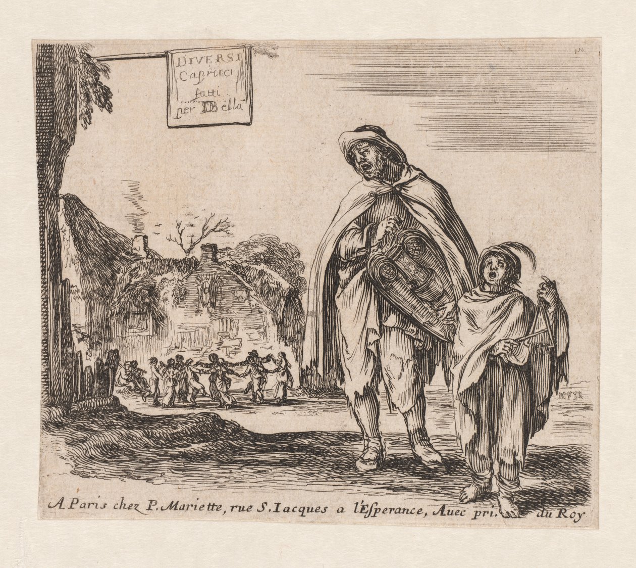 Página de título: Vários Capricci, 1647. de Stefano della Bella