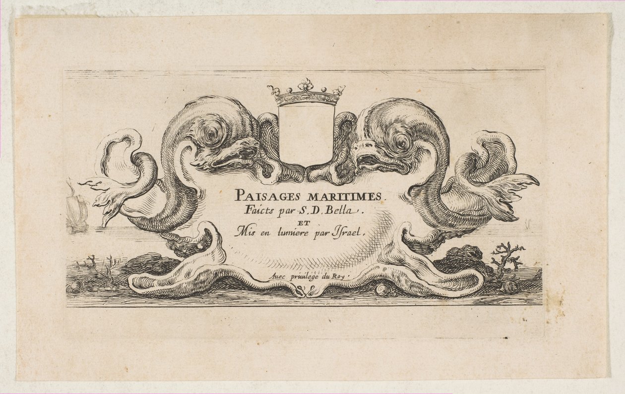 Página de título: Paisagens marítimas, ca. 1644 de Stefano della Bella