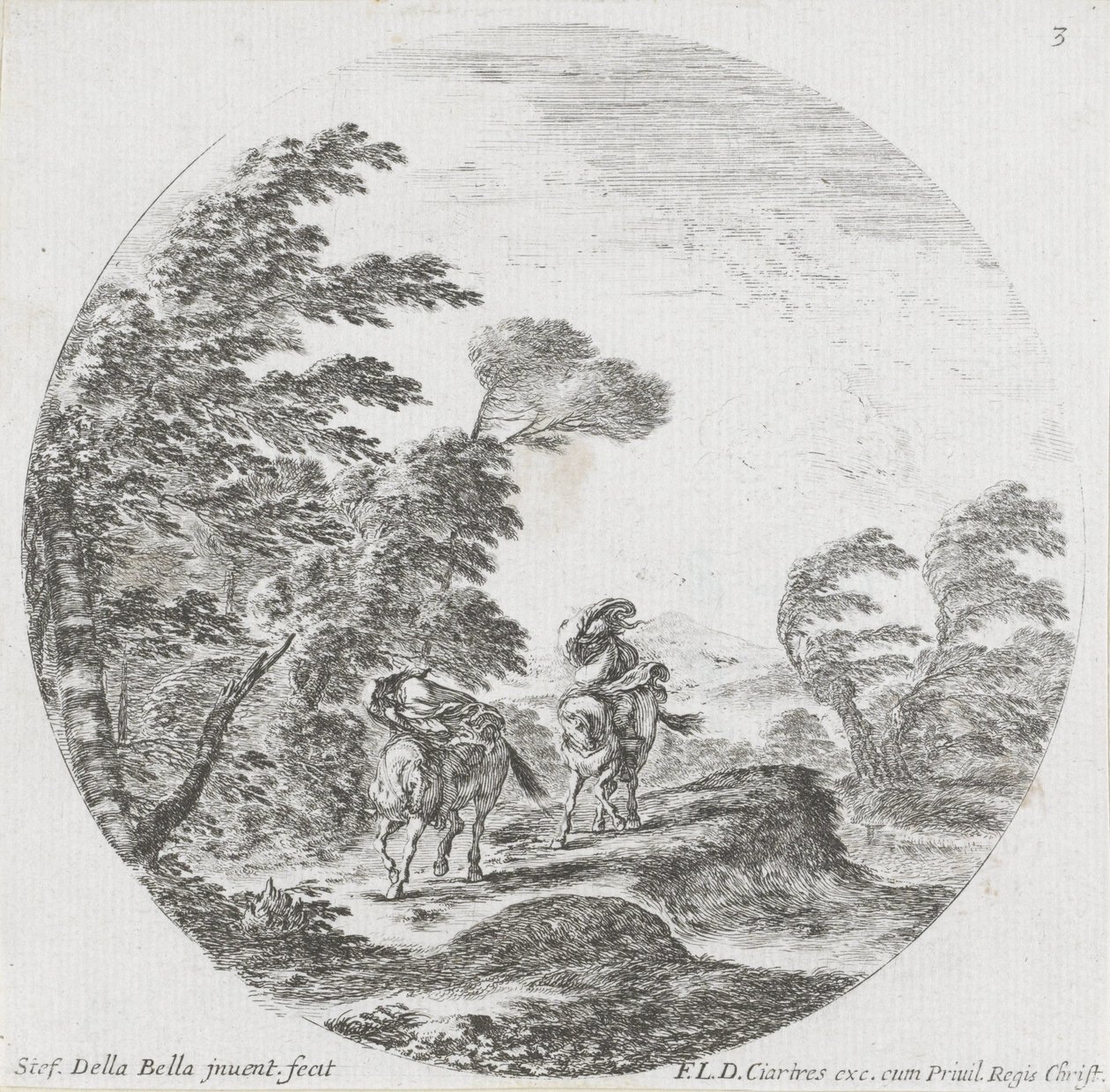 Dois cavaleiros que vão contra o vento
Paisagens e ruínas em Roma (título da série)
Paysages et ruines de Rome (título da série) de Stefano della Bella