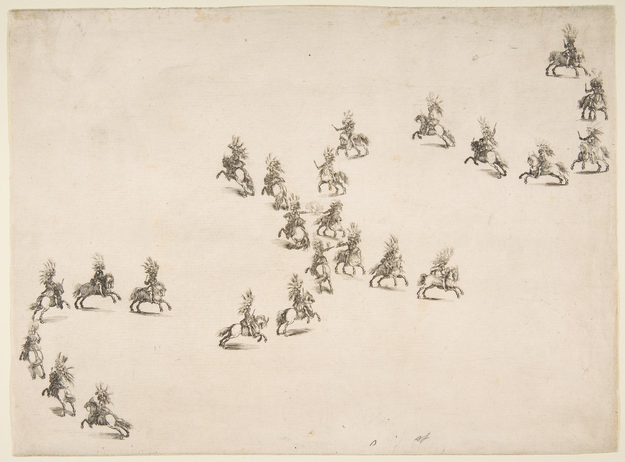 Vinte e quatro Cavaliers formam um S duplo, 1652. de Stefano della Bella