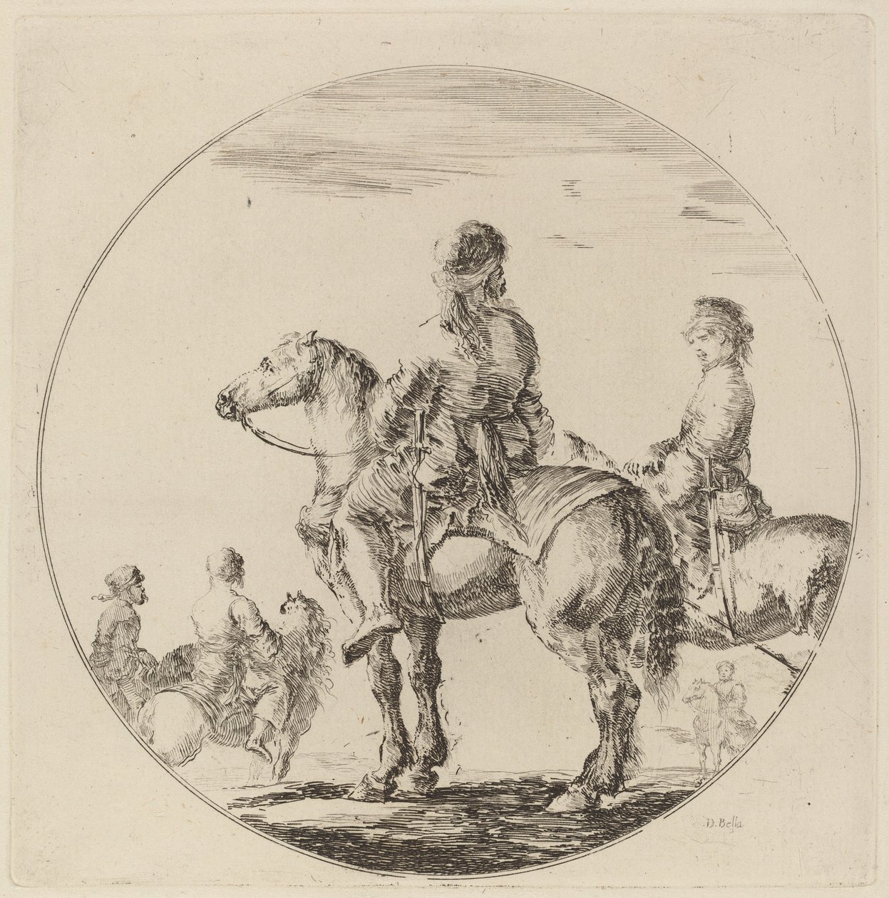 Dois cavaleiros poloneses de Stefano della Bella