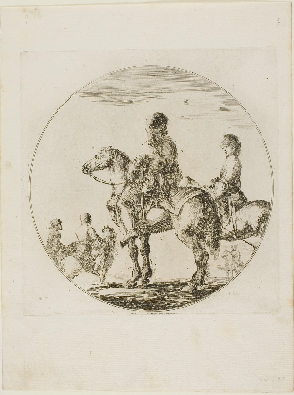 Dois cavaleiros poloneses de Stefano della Bella