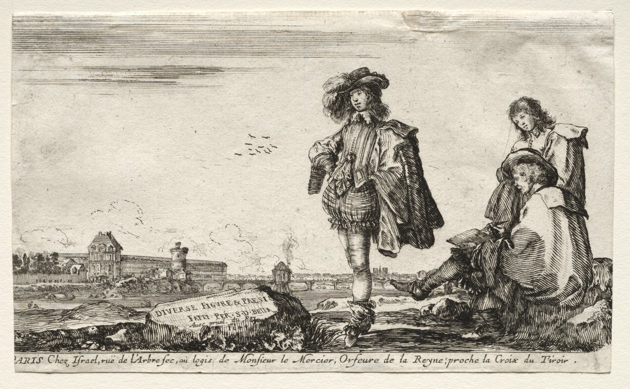 Várias figuras e paisagens, 1649. de Stefano della Bella