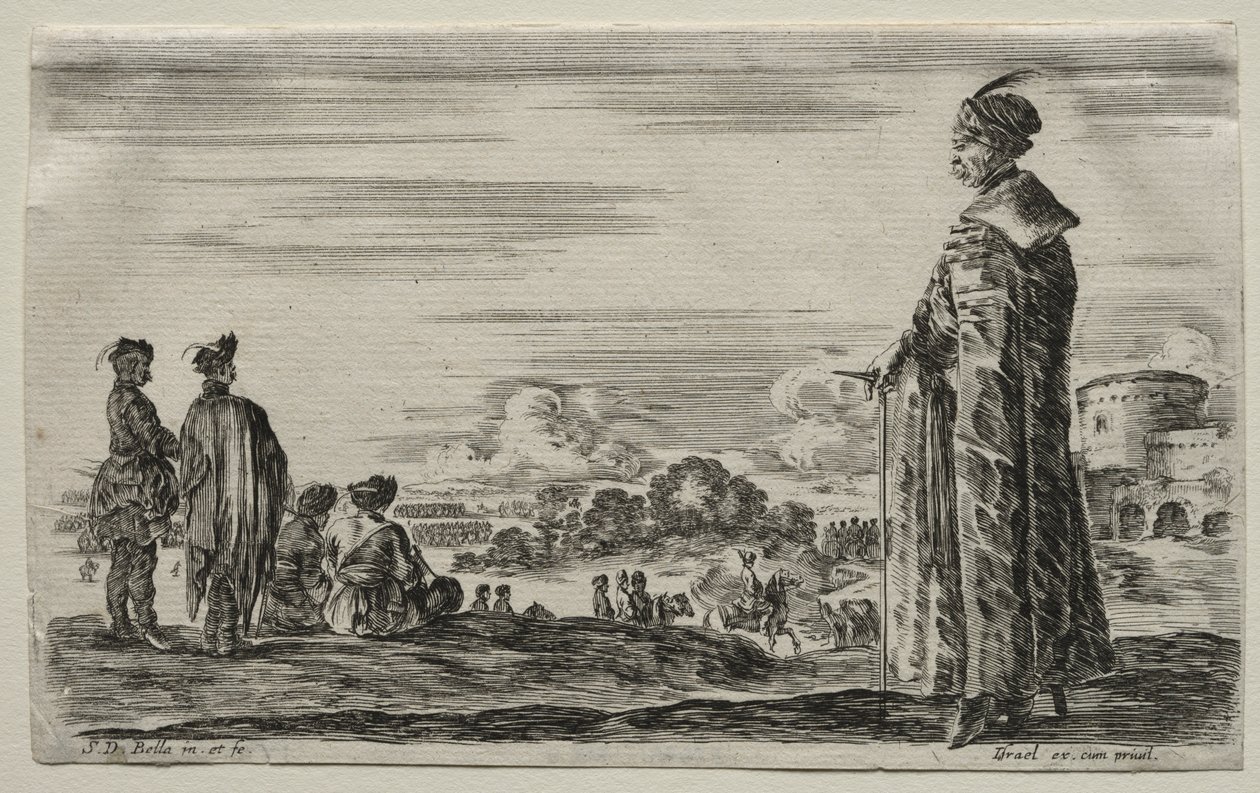Várias figuras e paisagens: A Group of Polish Gentlemen, 1649. de Stefano della Bella
